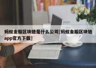 蚂蚁金服区块链是什么公司[蚂蚁金服区块链app官方下载]