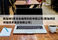 新加坡5家资金雄厚的区块链公司[新加坡区块链技术集团有限公司]