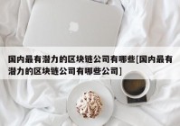 国内最有潜力的区块链公司有哪些[国内最有潜力的区块链公司有哪些公司]